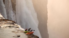 Autumn Men waterfalls kayak red bull illume