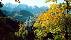 Autumn Neuschwanstein Castle Mountains