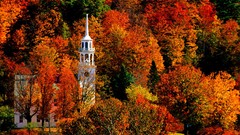 Autumn peak vermont churches
