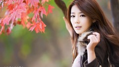 Autumn woman asians brunettes models Korean Jo Sang-Hee Jo Sang 