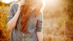 Autumn woman fashion green eyes danielle redheads fashion model 