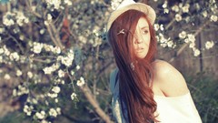 Autumn woman fashion green eyes danielle redheads fashion model 