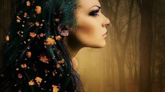 Autumn woman forests