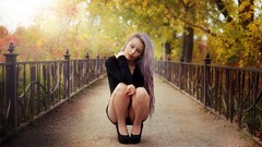 Autumn woman legs upskirt