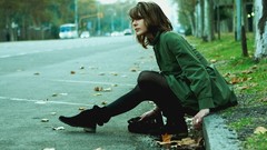 Autumn woman retro bangs