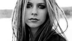 Avril Lavigne faces blondes singers grayscale