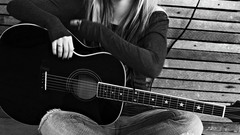Avril Lavigne guitars monochrome