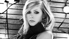 Avril Lavigne monochrome greyscale