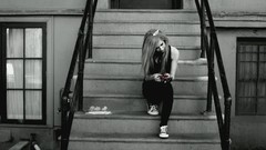 Avril Lavigne stairways monochrome