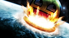 Awesome comet smiley abstract