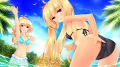 Azure bikini twintails