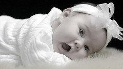 Baby grayscale black background
