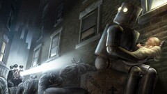 baby police artwork robot