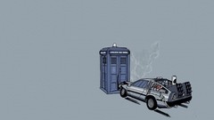 Back to the Future Doctor Who tardis artwork delorean dmc-12 
