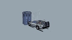 Back to the Future tardis Doctor Who Crash delorean Minimalism