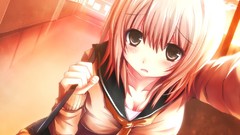 Bags drawings blush anime girls school uniforms open mouth