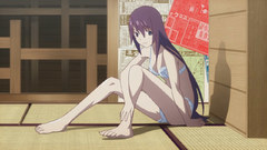 Bakemonogatari purple hair senjougahara