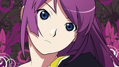 Bakemonogatari purple hair senjougahara