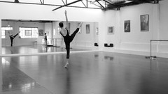 Ballet ballerina mirrors grayscale