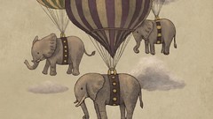 Balloons elephants surreal artwork