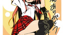 Balloons red eyes anime girls seifuku redheads original 