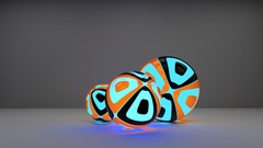 Balls abstract glow 3d