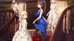 Balls Anime dress saber anime girls fate stay night kara no 
