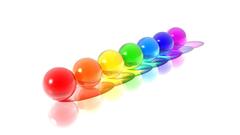 Balls colorful 3d spheres shadows