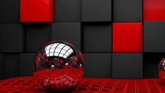 Balls cubes metal rubber 3d spheres