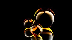 balls digital art black background render Simple Background