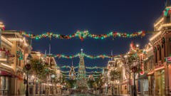 Balls light new year Christmas trees buildings multicolor happy 