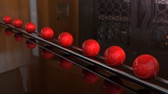 Balls reflections railway digital art 3d art cgi