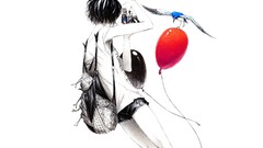 Balls woman Birds Cameras drawings short hair Sawasawa