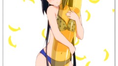 Bananas blush long hair anime girls brown eyes brunettes k - on 