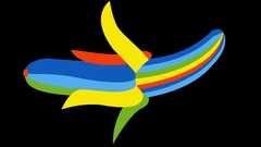 Bananas rainbow color abstract