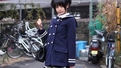 Bangs cosplay striped legwear Ushijima Iiniku