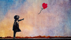 Banksy artwork Hearts