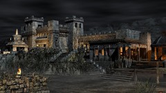 Barbarian cityscapes 3D renders Diablo II Harrogath