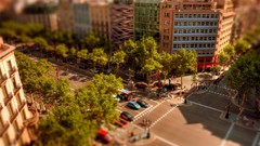 Barcelona buildings cityscapes tilt-shift