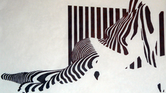 Barcode artwork nude stencil