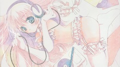 Bare shoulders headphones gloves