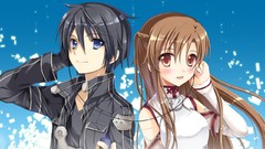 Bare shoulders kirigaya kazuto sword art online yuuki asuna 