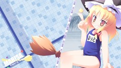 Bare shoulders touhou kagura kirisame marisa school swimsuits