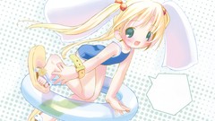 Barefoot anime girls Pop scans school swimsuits