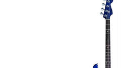 Bass guitars white background