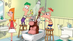 Bathroom apes artwork bathtubs Phineas and Ferb phineas ferb 