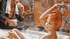 Bathroom bathing artwork