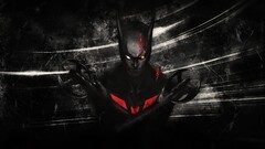 Batman Batman Beyond artwork fantasy art black red mask dark