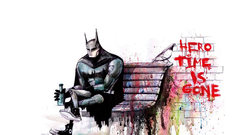 Batman bottles graffiti bench