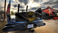 Batman Car hdr Texas vehicle Batman Logo blue cars sky